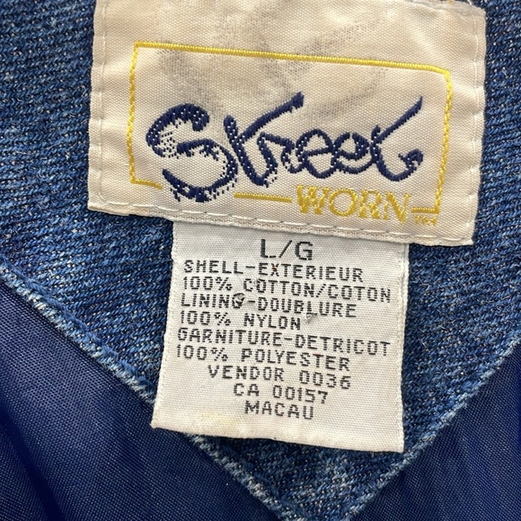 Vintage 1990s Street Worn Denim and Green Bomber Jacket - Picture 12 of 16